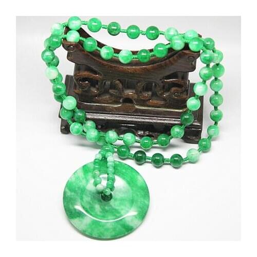 Free shopping Malay jade green jade necklace-grade jade jade necklace lanyards