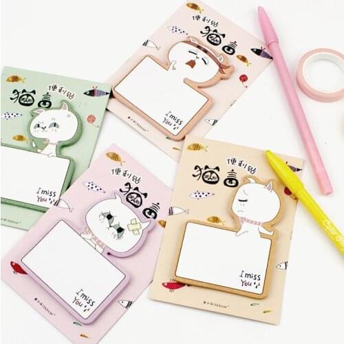Fighting Cat Expression Memo Pad Sticky Notes Memo Notebook Stationery Papelaria Escolar School Supplies