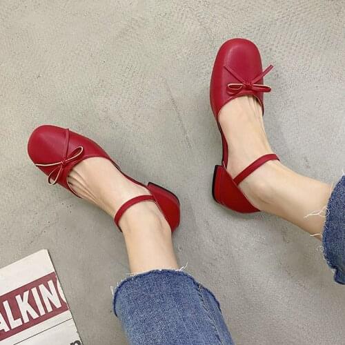 Women Sandals Summer Shoes Ankle Strap Dress Soes Female Flats Bowtie Princess Shoes For Girls Square Toe Zapatos Mujer 9304L