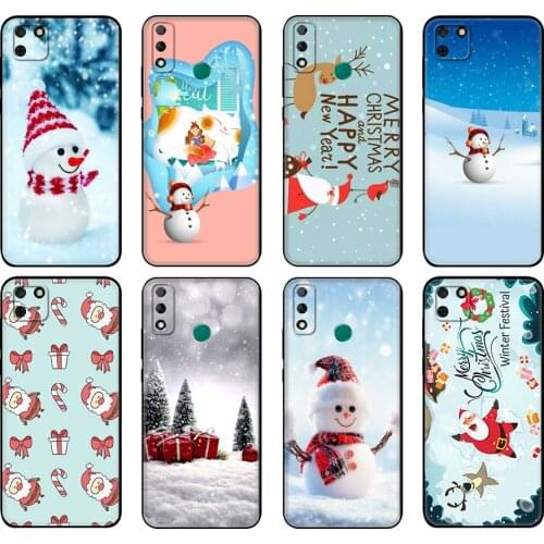 Black tpu Case For Huawei Y9S Y6S Y8S Y5P Y7P Y8P Case For Huawei Y5 lite Prime 2018 Y6 2019 Cover Cute Christmas