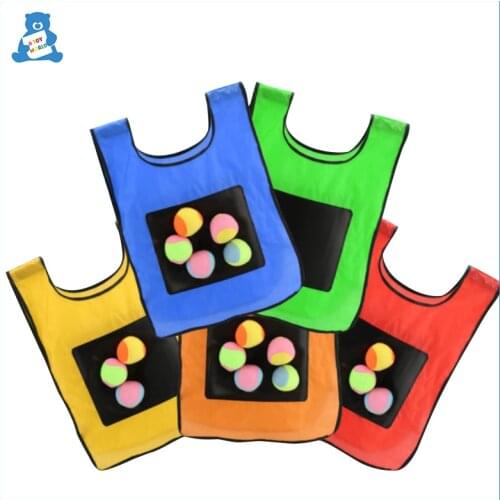 Kids Outdoor Games Toys Sport Props Sticky Jersey Vest Throw Interactive Game Sticky Ball Outdoor Lawn Sport Toys for Children