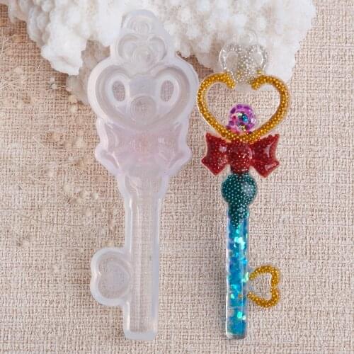 DoreenBeads Silicone Resin Mold For DIY Craft For Jewelry Making Magic Keys Star Magic Wand 68mm(2 5/8") x 22mm( 7/8") 1 PC