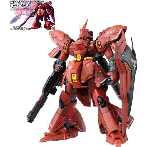 BANDAI Genuine Gundam MG 1/100 MSN-04 Sazabi Ver.Ka Model Kids Assembled Toy Robot Anime Action Figure Collections Puzzle Gifts