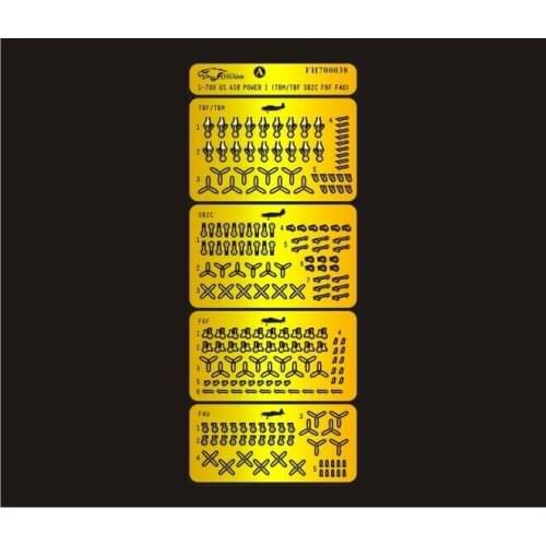 Flyhawk FH700038 1/700 WWII USN Air Power I(TBM/TBF,SB2C,F6F,F4U for Trumpeter)