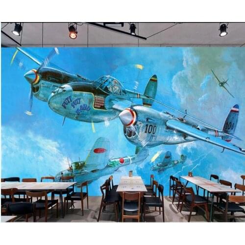Custom mural on the wall in rolls 3d wallpaper Retro oil painting bomber tooling home decor photo wallpaper for living room