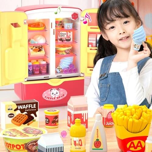 Simulation Refrigerator Kids Pretend Role Play Toys Kitchen Toy Pretend Play Toy Set Kids Play House Girls boy Gift
