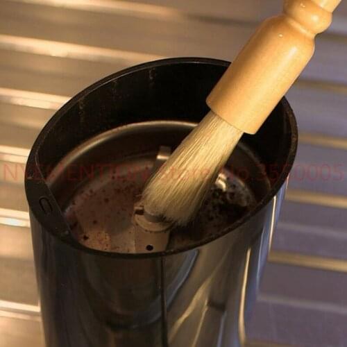 Coffee brush Coffee Grinder machine Cleaning Brush Wood Handle Natural Bristles Wood Dusting Espresso brush for Barista 50pcs