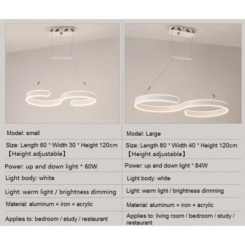 Creative S Shape LED Chandeliers Home Dining Bedroom Study Room Office Commercial Lighting Ceiling Lights 110-240V