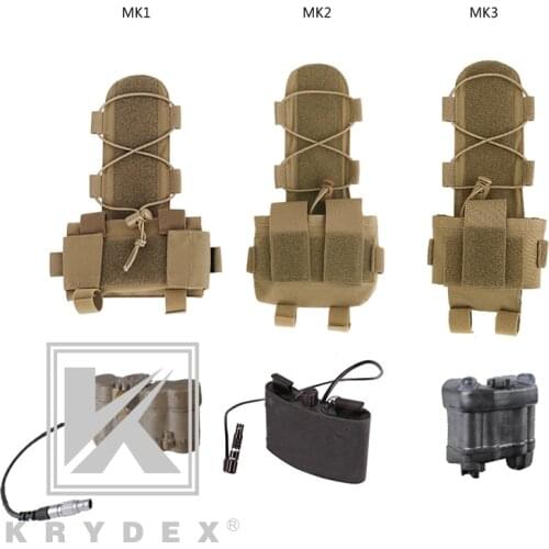KRYDEX Tactical MK3 Battery Pack Pouch GPNVG-18 Counterweight Battery Box For Combat Helmet Accessory Storage Retention System