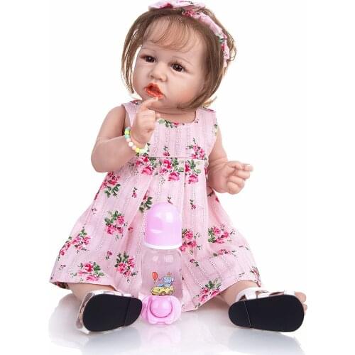 22 inch Reborn Baby Doll Girl Full Body Realistic Silicone Real Soft Touch bebe reborn bonecas