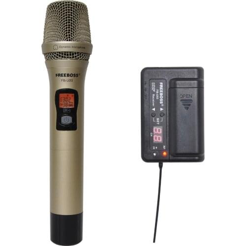 FREEBOSS FB-U03-2M 1 Way 100 channel Metal Handheld Transmitter Wireless Microphone Camera Microphone Party Karaoke Microphone