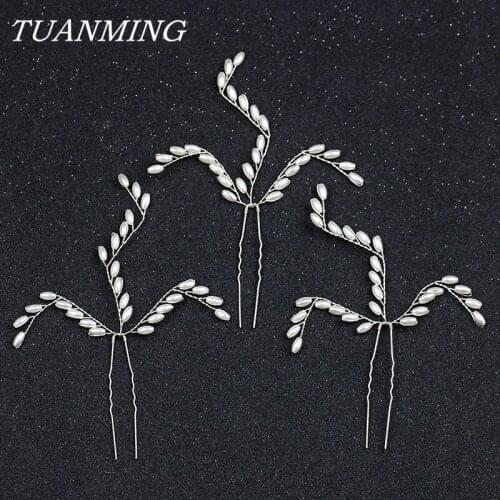Fashion Charm Party Wedding Bridals U Shape Hair Clips White Pearl Hairpins Hair Pins Barrette Wedding Hair Accessories