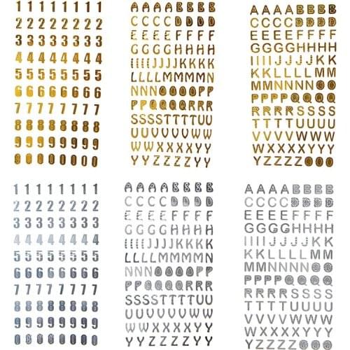 Stickers Digital Letter Number Tags DIY Decals For Album Notebook Decoration Paper Craft Scrapbooking
