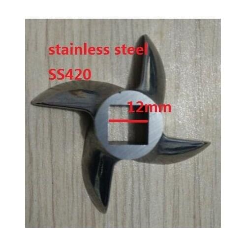 No.12 electric meat grinder parts round cross blade stainless steel SS420 63mm hole 12mm