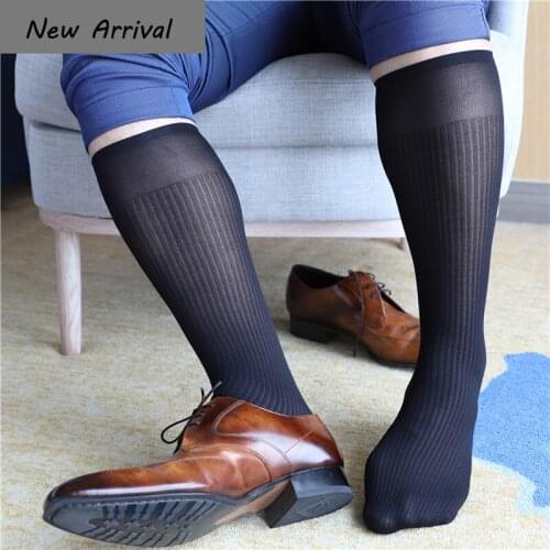 12 Pairs/Lot New Design Sexy Mens Socks Formal Male Gay Thin Sheer Stocking Sock for Men