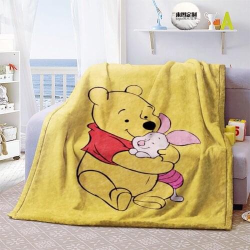 Disney Cute Winnie The Pooh Debbie The Pig Baby Adult Blanket Air-conditioned Quilts Home Woven Student Dormitory Bedding