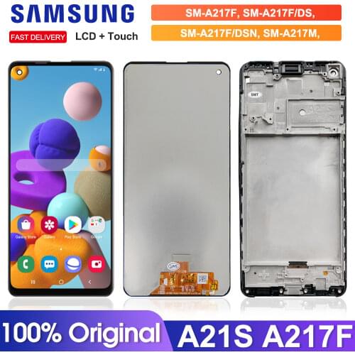Original 6.5'' LCD Display For Samsung Galaxy A21s A217 A217F/DS LCD Display Touch Screen Digitizer Assembly With Frame Assembly