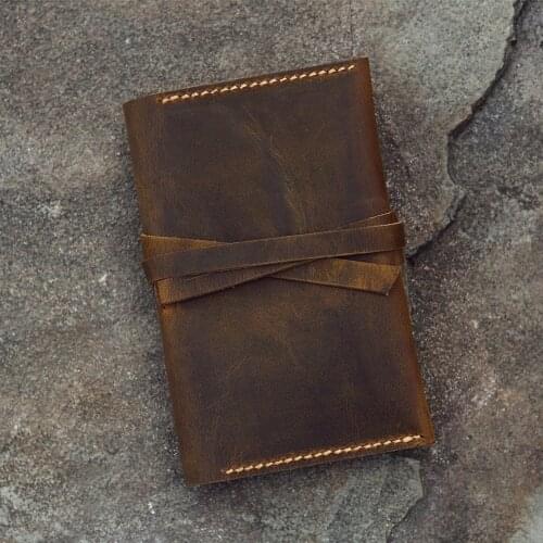 Personalized Leather field notes cover wallet / distressed leather field note case leather pocket size journal cover