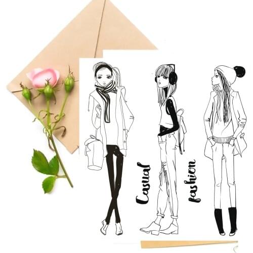 Pretty Girl Transparent Clear Stamps For DIY Scrapbooking Card Making Stamps Fun Decoration Supplies