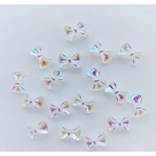 Diy 30pcs bowknot crystal Clear AB Rhinestone rhinestone applique flatback rhinestone nail art decorations