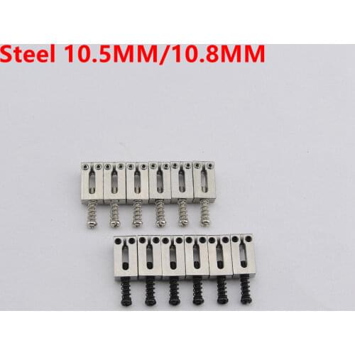 1 Set ( 6/7/8 Pieces ) Electric Guitar Bridge Steel Saddle 10.5MM/10.8MM