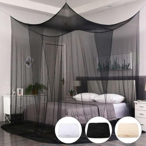 Summer Black/ White Mosquito Net Elegant Lace Canopy Curtain Baldachin Netting Quarto Doors For Double King Size Bed