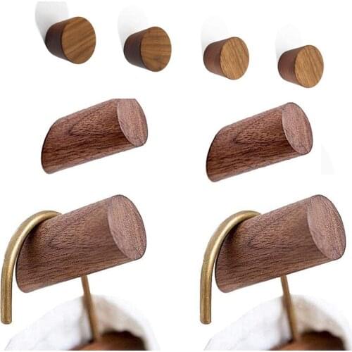 Natural Wood Clothes Scarf Hat Rack Towel hooks Wall Mounted Coat Hangers Durable Home Decoration For home Bathroom Accessories