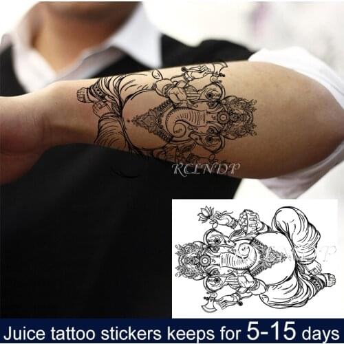 Waterproof Temporary Juice ink Tattoo Sticker Geneisha Lotus Ax Flower Fruit Gel Long lasting tatto Art for Men Women