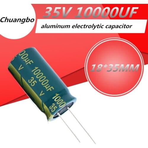 2pcs 35V 10000UF 18*35MM Higt quality Aluminum electrolytic capacitor 10000UF 35V Low ESR/impedance high frequency 18*35MM 20