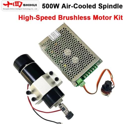 500W High Speed Air-Cooled Spindle Motor CNC Set PCB 0.5KW Engraving Machine Spindle ER11 Collet 52mm Holder With Power Governor