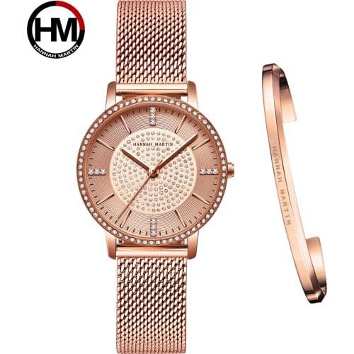 Japanese Movement Diamond Fashion Mesh Band With Bracelet Women Wrist Watch Luxury Ladies Watch Drop Shipping One Generation