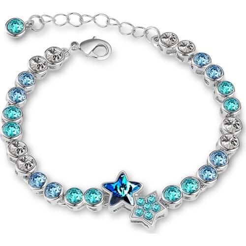 Fooderwerk Jewelry 2019 New Fashion Stars Colorful Crystal Bracelet For Women Charm Female Jewelry Gifts