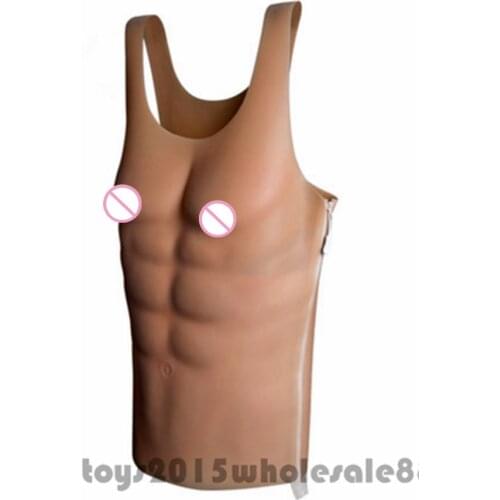 2019 Cosplay Hunk Chest Muscle for Boxing training Man Silicone Fake Chest Pecloralis Cosplay Birthday Gifts