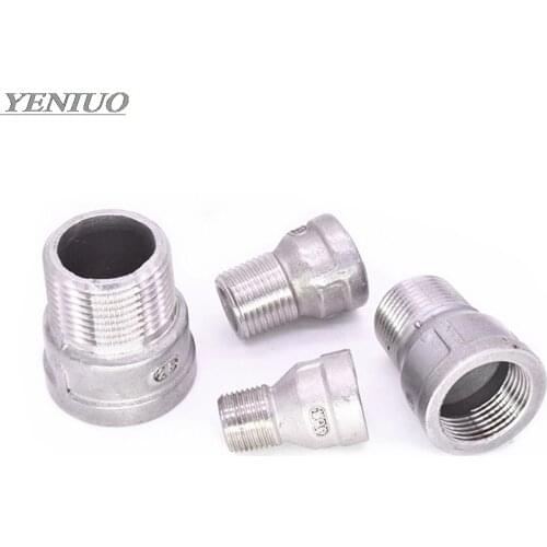 304 Stainless Steel Pipe Fitting 3/8" 1/2" 3/4" 1" 1-1/4" 1-1/2" BSP Male to Female Thread Tube Connector