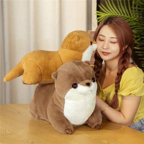 50/65cm Simulation Otter Plush Toy Lifelike Anime Figure Stuffed Zoo Animal Soft Doll Lovely Sloth Toys Creative Gift For Kids