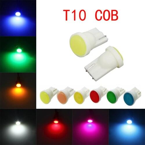 50Pcs/Lot T10 W5W 168 194 Super Bright COB Chips Car Bulbs For Auto Width Indicator Lamps Reading Lights 12V