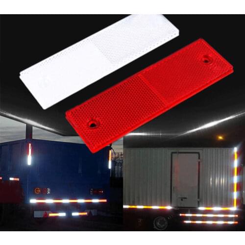 5x15cm Rectangle cinta reflectante Car Motorcycle Bike Caravan Lorry Screw On Safety Reflector car exterior accessories