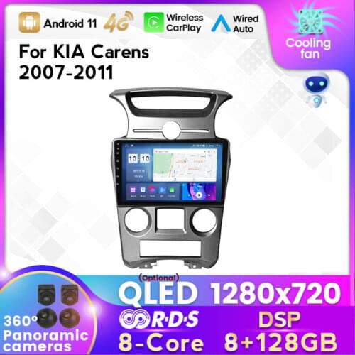2DIN 4G LTE Android 11 car radio multimedia video player For KIA Carens 2007-2011 GPS navigation support AUTO carplay BT