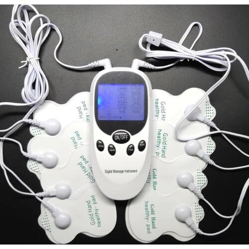 DHL freeshipping 100pcs/lot 2019 New Dual Outputs Body Slimming Electric Pulse Muscle Relax Fat Burner Massager (White)