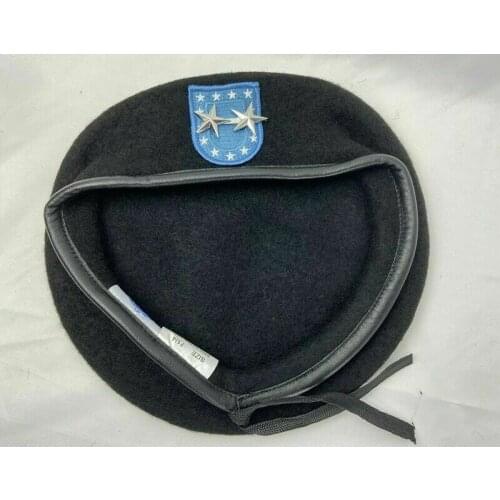 Us Army Infantry Regiment Black Beret Officer 2 Star Major General Rank Hat Military Store