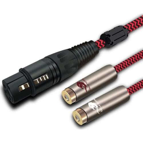 HIFI Audio Cable 3 Pin XLR Female to Dual RCA Female for Speaker Mixing Console Amplifier OFC Shielded XLR to 2 RCA 1M 2M 3M