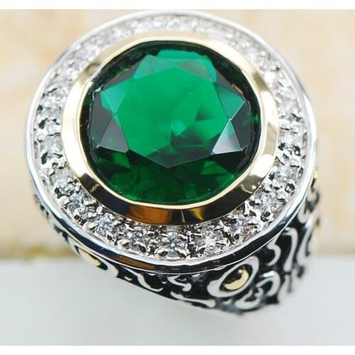 Simulated Emerald 925 Sterling Silver Top Quality Fancy Jewelry wedding Ring Size 6 7 8 9 10 F1165