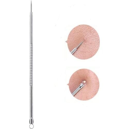 1pcs Silver Blackhead Comedone Acne Blemish Extractor Remover Stainless Needles Remove Tools removedor de cravo HOT