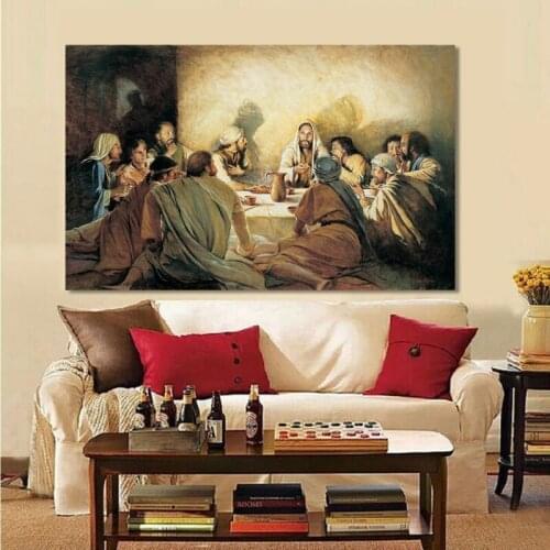 Last Supper Da Vinci Famous Canvas Painting Posters and Prints Jesus and Disciples Scandinavia Cuadros Wall Art Picture for Home