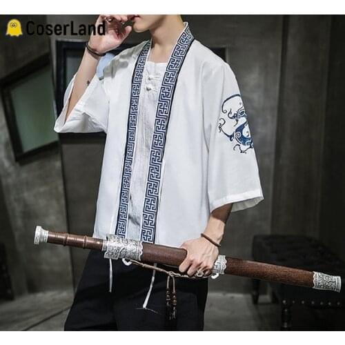 Mo Dao Zu Shi Yaoi Yukata Anime Wei Wuxian Lan Zhan Kimono The Untamed Hanfu Cardigan Holiday Cosplay Costume Beach Casual Shirt