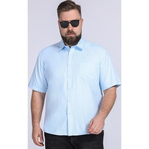 Summer Plus size men shirt 5XL 6XL 7XL 8XL Bust 147cm short sleeve large size men shirts 5 colors