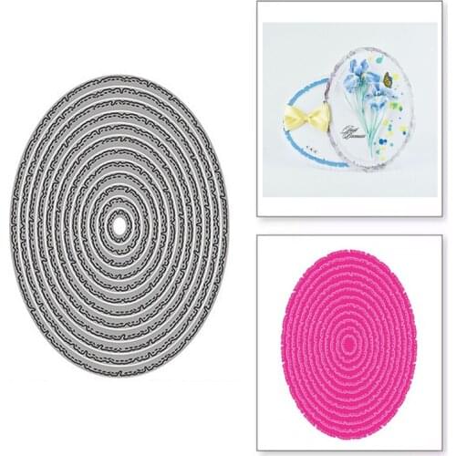 Elliptical Border Metal Cutting Dies for Scrapbooking Handmade Tools Mold Cut Stencil DIY Card Make Mould Model Craft New 2021