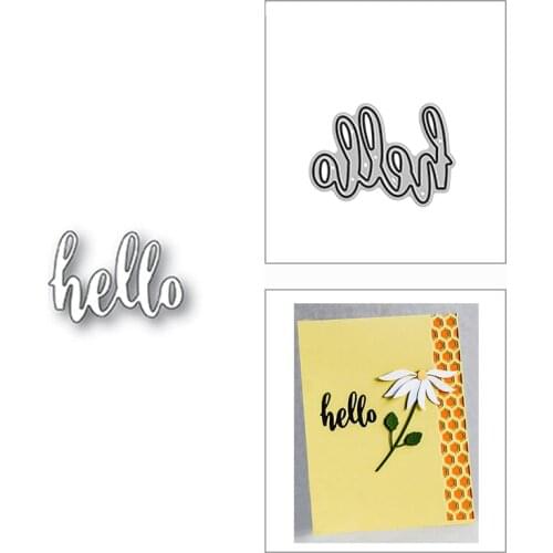 New 2021 Thick Fancy Hello Word Metal Cutting Dies for DIY Scrapbooking and Card Making Decorative Embossing Craft No Stamps