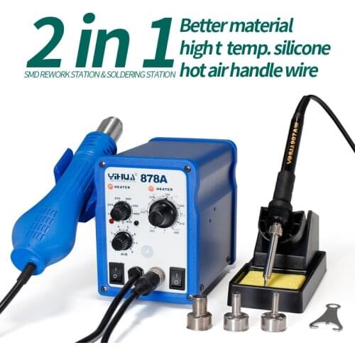 YIHUA 878A 700W Soldering Stations Portable Handheld Temperature Controlled Air Soldering Station Welding Tool Free shippinG
