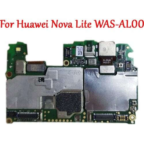 Tested Work Original Unlock Motherboard for Huawei Nova Lite WAS-AL00 64GB Mainboard Logic Circuit Electronic Chips